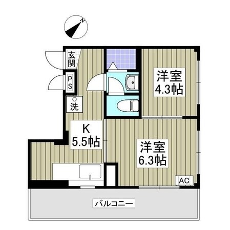 シャンプル天神町の物件間取画像